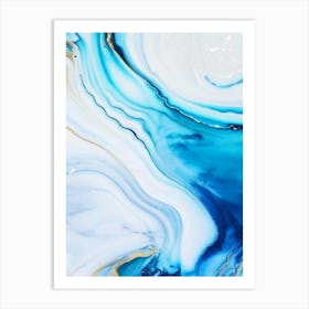 Water Abstract Art Waterscape Marble Acrylic Painting 1 Art Print