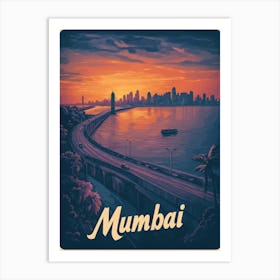 Aihrgdesign A Mid Century Modern Travel Poster For Mumbai Sho 6536f975 9887 423c Bfa9 797b81c44593 3 Art Print