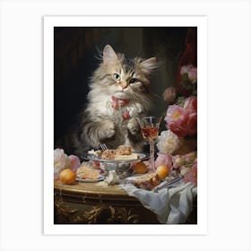 Luxury Cat Banquet 2 Art Print
