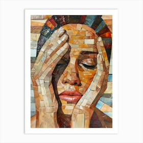 Woman With Her Hands On Her Face 2 Art Print