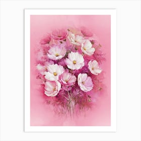 Pink Cosmos Canvas Print Art Print