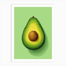 Crochet Avocado  Art Print
