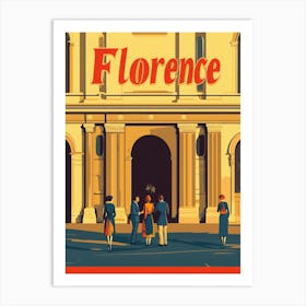 Aihrgdesign A Retro Travel Poster For Florence Featuring The 2 Art Print