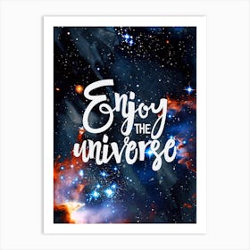 Enjoy The Universe — Space Neon Watercolor #11 Art Print
