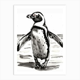 African Penguin Waddling 4 Art Print