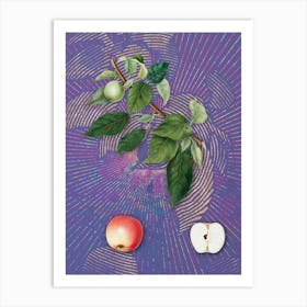 Vintage Apple Botanical Illustration on Veri Peri n.0180 Art Print