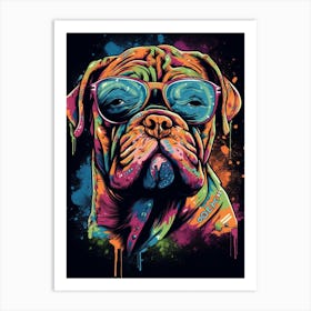 Bulldog With Sunglasses Pop Art Print