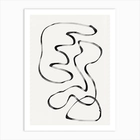 Wavy Lines Abstract Modern Shape Contemporary Minimalistic Design Art Art Print
