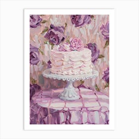 Pink Breakfast Food Cake 3 Art Print