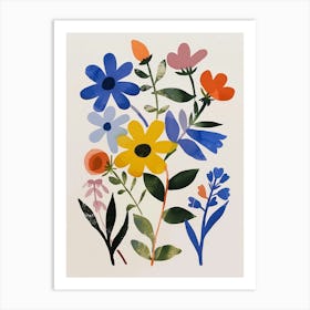 Painted Florals Lobelia 2 Art Print