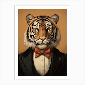 Tiger Illustrations Wearing A Tuxedo 7 Art Print