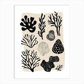 Coral Collection (Black) Art Print