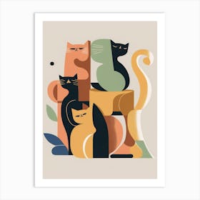 Stack Of Cats Large Art Print