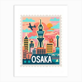 Osaka City Skyline Art Print