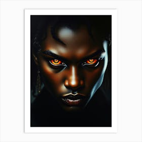 Black Woman With Red Eyes 1 Art Print