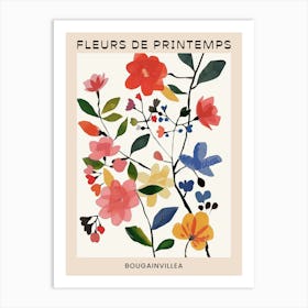 Spring Floral French Poster  Bougainvillea 2 Art Print