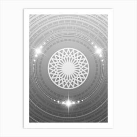 Geometric Glyph in White and Silver with Sparkle Array n.0220 Art Print