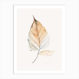 Beech Leaf Minimalist Watercolour Art Print