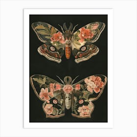 Dark Butterflies William Morris Style 5 Art Print