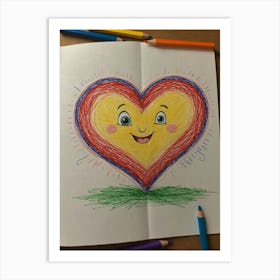 Heart Drawing 5 Art Print