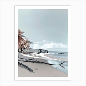 Beach At Dusk 1 Art Print