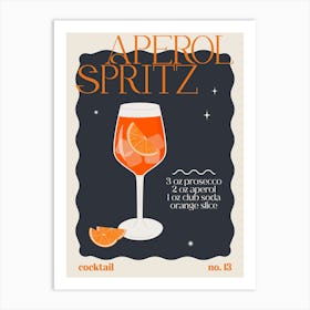 Aperol Spritz Cocktail Art Print