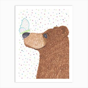 Bear And Butterfly Art Print