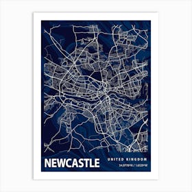 Newcastle Crocus Marble Map Art Print