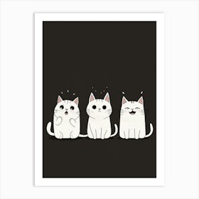 Kawaii Cats 1 Art Print