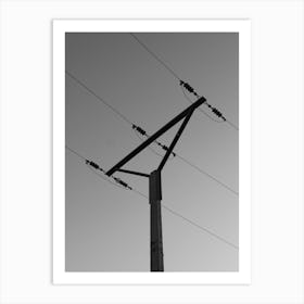 Black And White Power Pole Art Print