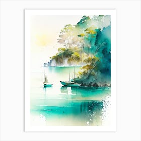 Mergui Archipelago Myanmar Watercolour Pastel Tropical Destination Art Print