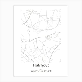 Hulshout,Belgium Minimalist Map Art Print