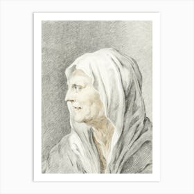 Old Woman With Headscarf, Jean Bernard Art Print