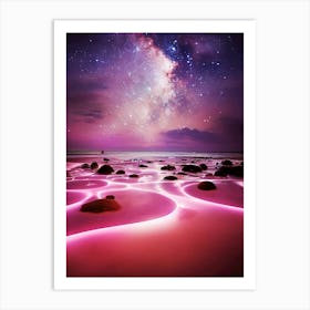 Pink Lights In The Sky Art Print