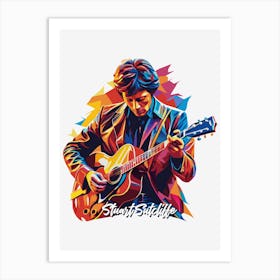 The Beatles Stuart Sutcliffe 01 Portrait Music Icon WPAP Pop Art Style Art Print