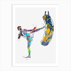 Kickbox Male Martial Artist 3 Art Print