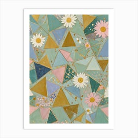 Daisies, Triangles and Confetti Art Print