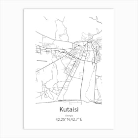 Kutaisi,Georgia Minimalist Map Art Print