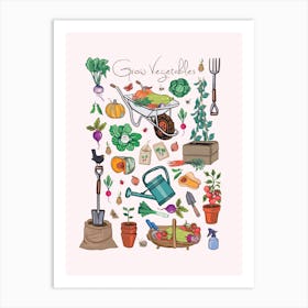 Grow Vegetables Art Print