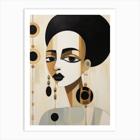 African Woman With Earrings 2 Art Print