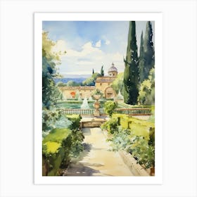 Giardino Di Boboli Italy Watercolour Painting  2  Art Print