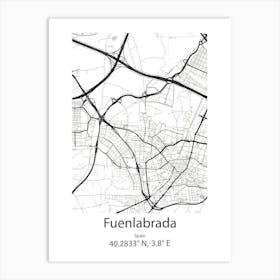 Fuenlabrada,Spain Minimalist Map Art Print