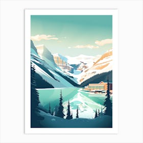 Lake Louise Ski Resort   Alberta, Canada, Ski Resort Illustration 2 Simple Style Art Print