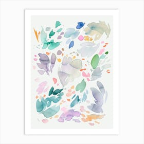 Abstract Watercolour Petals Flowers Art Print