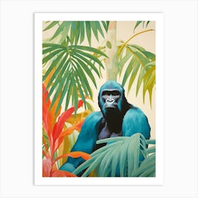 Gorilla 1 Tropical Animal Portrait Art Print