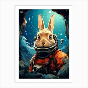 Rabbit In Space 1 Art Print