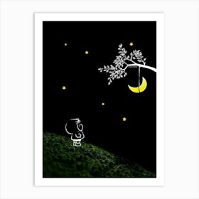 Snoopy And The Moon Art Print