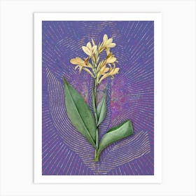 Vintage Water Canna Botanical Illustration on Veri Peri Art Print