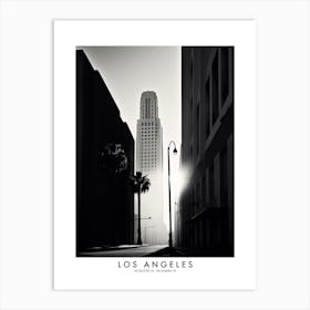 Poster Of Los Angeles, Black And White Analogue Photograph 1 Art Print