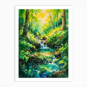 Stream In The Forest 4 Art Print